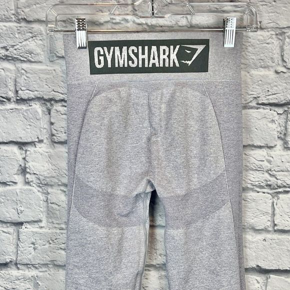 Gymshark Women Light Gray Flex High Waist Compression Leggings Spellout Sz Small - Picture 6 of 15